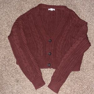 Aeropostale long sleeve sweater crop top. Orange- brown in color. Size large.